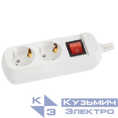 Колодка 2-м KX-2es с заземл. с выкл. бел. Эра Б0071871