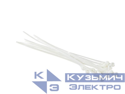 Стяжка нейлоновая 150*5 /50 шт под винт (50 шт), белая, NETKO Optima