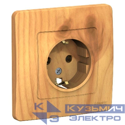 Розетка 1-м СП Blanca 16А IP20 250В с заземл. без защ. шторок ясень SE BLNRS001015