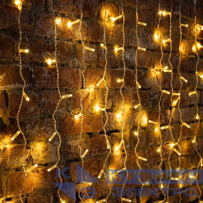 Гирлянда светодиодная "Светодиодный Дождь" 2х9м 2200LED тепл. бел. 110Вт 230В IP65 постоян. свечение провод силикон. прозр. Neon-Night 235-196