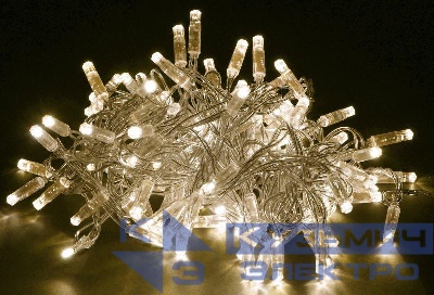 Гирлянда "Нить" 10м 100LED тепл. бел. IP44 провод прозр. 230В с контроллером 8 режимов IEK LGDU111-1-100-10-T-S-44