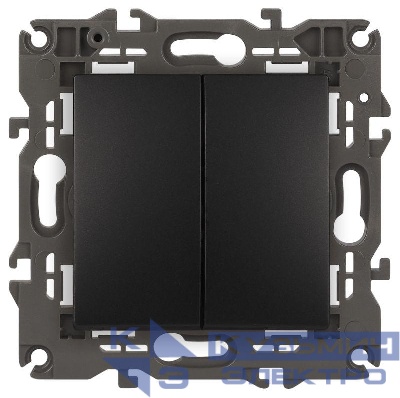 Переключатель 2-кл. СП Elegance 14-1106-05 10А IP20 250В 10AX механизм антрацит Эра Б0034247