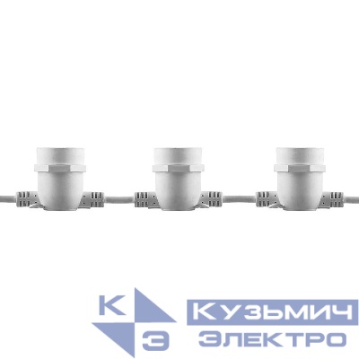 Гирлянда 230В 10 E27 бел. шаг 50см IP 65 8м (3м шнур сетевой) CL50-8 FERON 29884