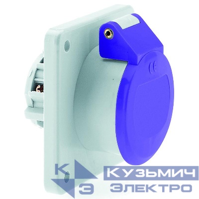 Розетка 16А 2п 24В IP44 прямая фланец 75х75 Bals 4354