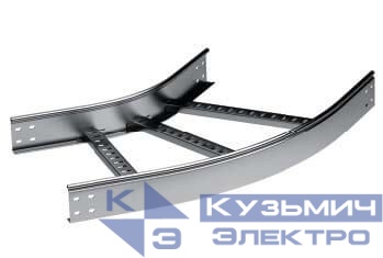 Угол горизонтальный 45град. 80х300 R-300 лонжерон 1.5мм в компл. с крепежн. элемент. и соед. пластинами DKC LIC0833K