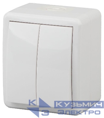 Выключатель 2-кл. ОП Эра Эксперт 10А IP54 11-1404-01 250В 10AX бел. Эра Б0020675
