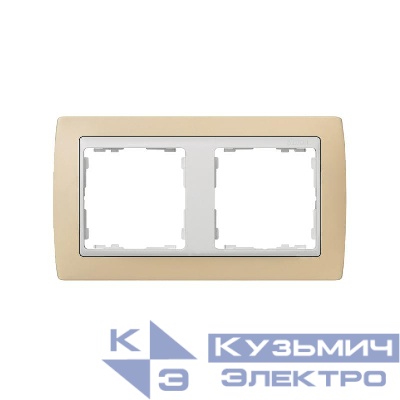 Рамка 2-м Simon82 пастель крем./бел. Simon 82621-31