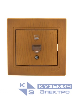 Розетка компьютерная 1-м СП Mira RJ45 ольха LEZARD 701-0701-139