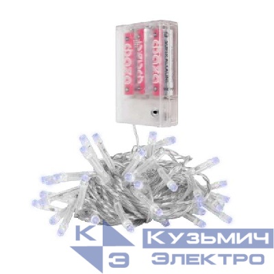 Гирлянда DC-G01-80W 80LED 7.8м 8реж. 3xAA (не в компл.) бел. ФАZА 5047778