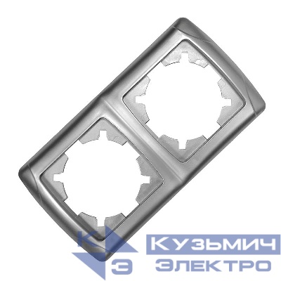 Рамка 2-м Маргарита горизонт. серебр. UNIversal МР002Г-S