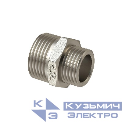 Ниппель переходной латунь наружн. резьба 1х3/4дюйм никель (инд. упак.) RTP 34912