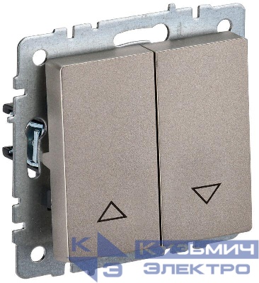 Выключатель жалюзи СП BRITE ВС10-1-5-БрШ 10А механизм шампань IEK BR-V15-0-10-K37