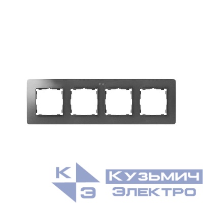 Рамка 4-м Simon82 Detail черн./алюм. Simon 8200640-293