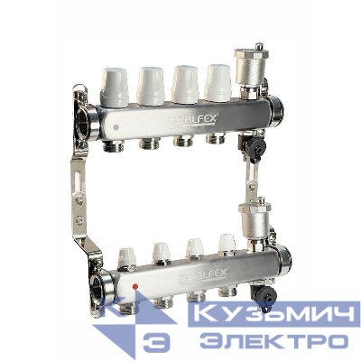 Группа коллекторная 1дюйм х 10 вых. евроконус 3/4дюйм с ручн. регулир. клапан. нерж. сталь (2) К VALFEX VF.587.0610