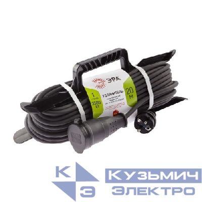 Удлинитель-шнур на рамке 1х20м с заземл. 16А IP44 UFx-1e-3х1.5-20m-IP44(KG) КГ 3х1.5 Эра Б0050868