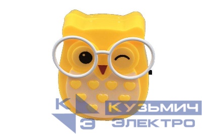 Светильник светодиодный NL-237 "Сова" 220В ночник с выкл. желт. Camelion 13812