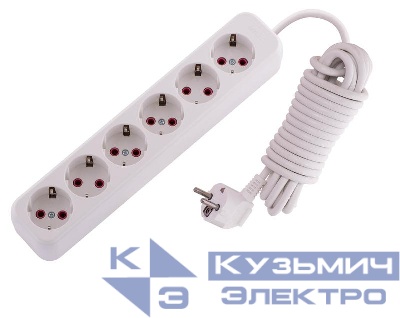 Удлинитель 6х5м с заземл. 16А IP20 Lila LEZARD 720-0605-601
