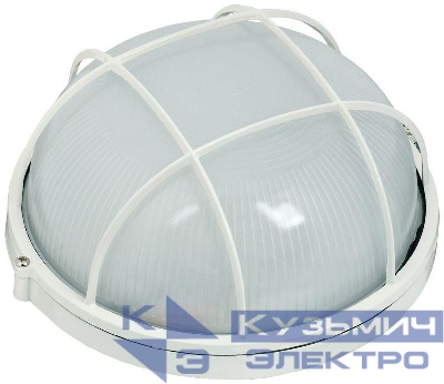 Светильник НПП 1102 100Вт E27 IP54 бел. круг с решеткой IEK LNPP0-1102-1-100-K01