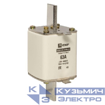 Вставка плавкая ППН-37 400/63А габарит 2 PROxima EKF fus-37/400/63