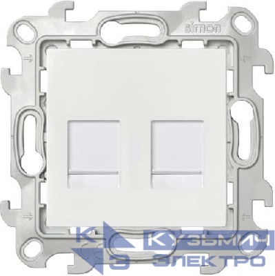 Розетка компьютерная 2-м СП Simon 24 RJ45 кат.5E UTP IP20 механизм бел. Simon 2450593-030