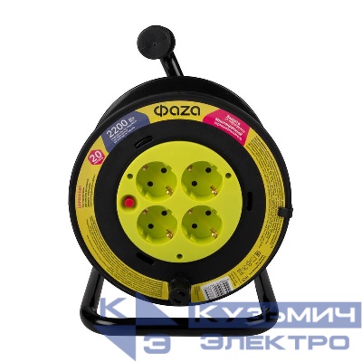 Удлинитель на катушке 4х20м с с заземл. CRG-04-2000 ФАZА 5063785