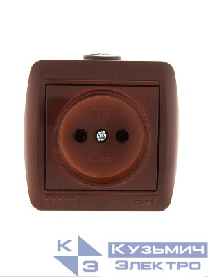 Розетка 1-м ОП Nata 16А IP20 без заземл. керамика вишня LEZARD 710-0600-121