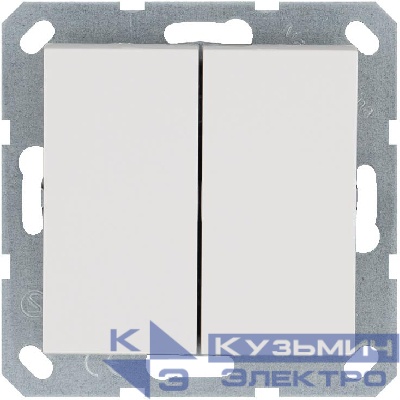 Переключатель проходной 2-кл. 10А IP20 механизм бел. глянцевый Jasmart G3022W