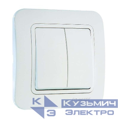 Выключатель 2-кл. 1п 1мод. СП Lillium 10А IP20 бел./бел. Makel 70003