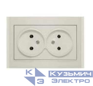 Розетка 2-м СП Бриллиант 16А IP20 без заземл. сл. кость UNIVersal 7948738