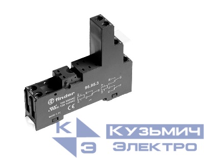 Розетка с винт. клеммами (с зажимной клетью) для реле 40.51 40.52 40.61 40.62 модули 99.80 в комплекте пластик. клипса 095.91.3 черн. FINDER 959530SPA