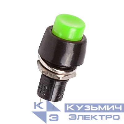 Выключатель-кнопка 250В 1А (2с) ON-OFF Micro PBS-20А зел. Rexant 36-3073