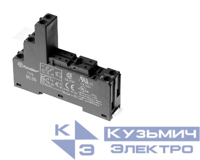 Розетка с винт. клеммами (с зажимной клетью) для реле 40.31 модули 99.02 86.03 в комплекте металлич. клипса 095.01 черн. FINDER 95050SMA