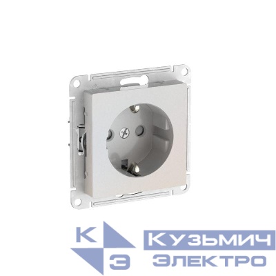 Розетка AtlasDesign 16А с заземл. защ. шторки быстрозажим. клем. механизм жемчуж. SE ATN000445S