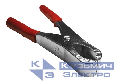 Зажим "крокодил", 20A, красный, L=73±5мм, NETKO Optima