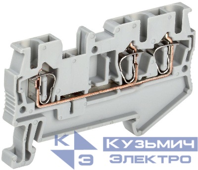 Клемма пружинная КПИ 3в-2.5 3 вывода 31А сер. IEK YZN11-3-002-K03