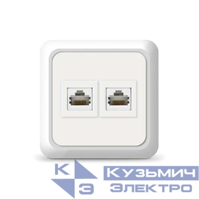 Розетка компьютерная 2-м Олимп бел. UNIVersal 1076