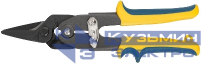 Ножницы по металлу усиленные CrNi профи прорезиненные ручки прямые 260мм FIT 41574