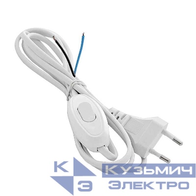 Шнур для бра ШВВП-ВП 2х0.75 с проходн. выкл. и электр. вилкой 1.7м бел. UNIVersal А1060