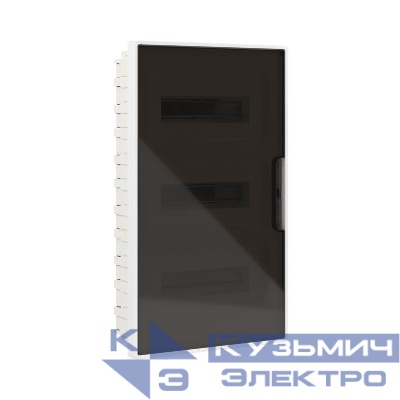 Щиток встраиваемый Фрейм (FRAME) ЩРв-п-36 36мод с тонированной дверцей с 4 шинами PEN (2шт на 8 отверст. и 2шт на 10 отверст.) бел. DKC F36B1WD