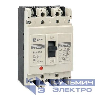 Выключатель автоматический 4п 100/40А 5In 35кА ВА-99М PROxima EKF mccb99-4P5In100-40m