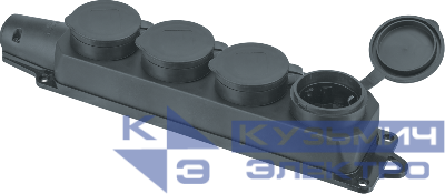 Колодка удлинителя 4-м с заземл. 16А IP44 61 373 NCA-BLR2-04-16A-E-IP44-BL каучук черн. Navigator 61373