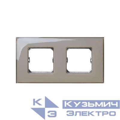 Рамка 2-м Simon27 Neos дымчатое стекло Simon 27772-34