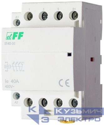 Контактор ST40-31 (3NO+1NC 6.4Вт 3 модуля монтаж на DIN-рейке 230В AC 40А IP20) F&F EA13.001.011