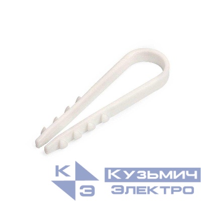 Дюбель-хомут ДХ 5-10 для круглого кабеля нейлон бел. (уп.100шт) Fortisflex 56866