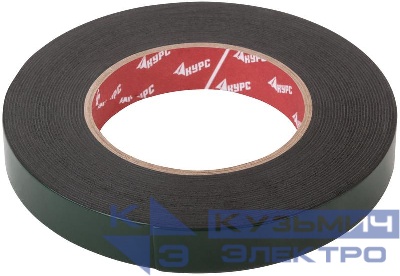 Лента монтажная клейкая на вспененной основе 19ммх10м черн. КУРС 11788