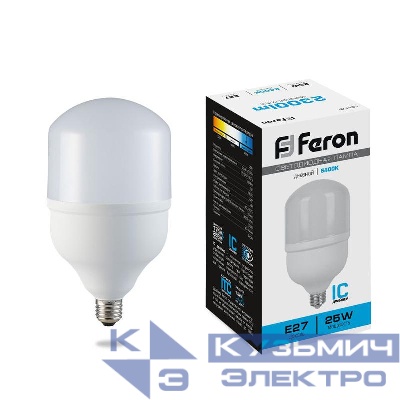 Лампа светодиодная LB-65 25Вт T80 6400К E27 230В FERON 25887