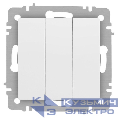 Выключатель 3-кл. СП Accent 6-106-01М 10А IP20 250В AL/CU бел. матов. Intro Б0063532