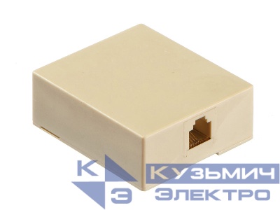 Розетка телефонная внешняя / 1 порт RJ11(8p4c) / 4 контактная, бежевая, Netko РАСПРОДАЖА