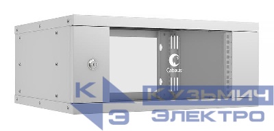 Шкаф телекоммуникационный настенный разборный LIGHT WSC-05D-4U55/45 19дюйм 4U дверь стекло сер. Cabeus 10183c