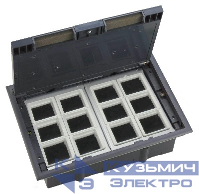 Люк MultiDesk MDK10 на 24мод. IP40 с монтажной коробкой для фальшпола SE MDK10124